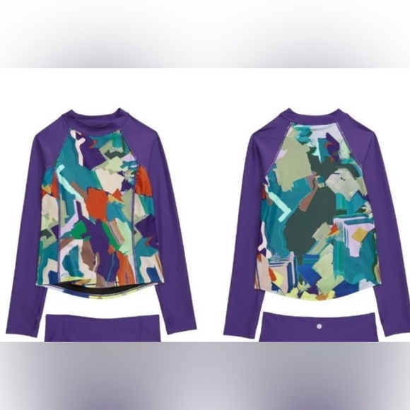 Zella Girls Stretch Rashguard Purple size 12 - Picture 1 of 7